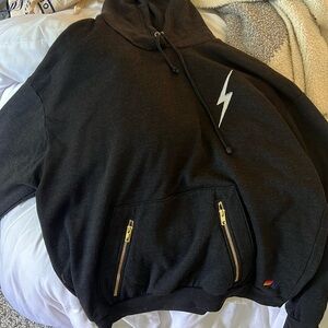 Aviator nation Lightning bolt hoodie with gold zippers